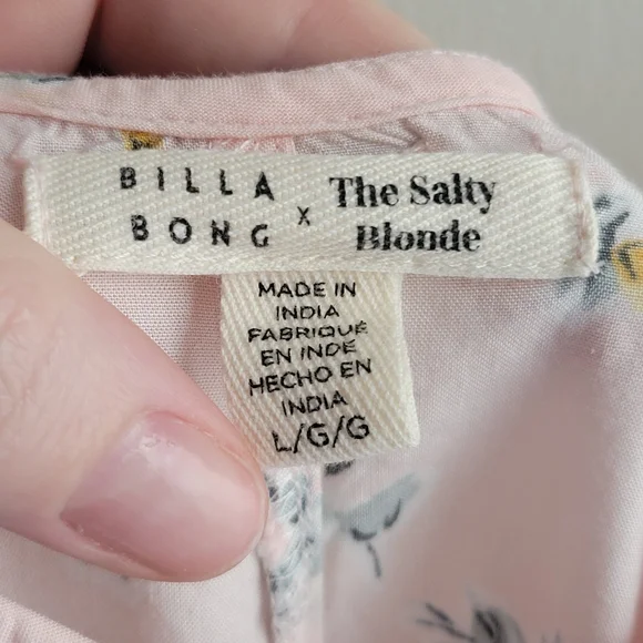 Billabong x The Salty Blonde Boho Beachy Women's Flowy Floral Slip Maxi Dress, L - Picture 4 of 8